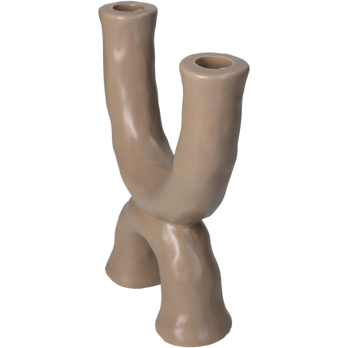 Κηροπήγιο ArteLibre Μπεζ Κεραμικό 16.5x5.5x21.5cm