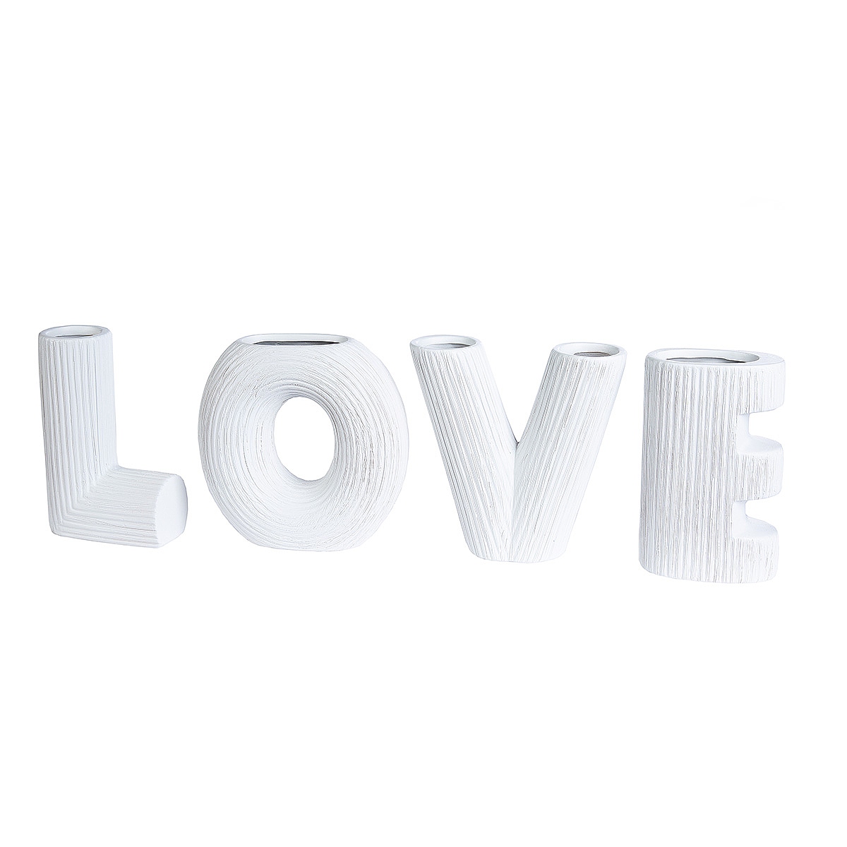 Βάζο ArteLibre 'LOVE' Λευκό Κεραμικό Υ15cm Σετ 4Τμχ