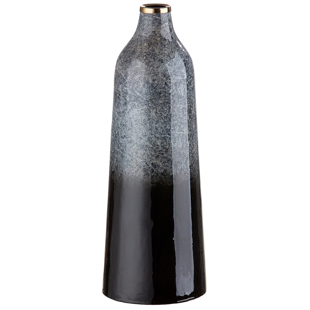 Βάζο ArteLibre Κωνικό Μαύρο/Γκρι Μέταλλο 40cm Βάζο ArteLibre Κωνικό Μαύρο/Γκρι Μέταλλο 40cm