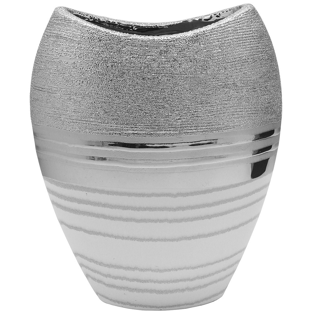 Βάζο ArteLibre Ασημί Κεραμικό 13.5x24x29.5cm Βάζο ArteLibre Ασημί Κεραμικό 13.5x24x29.5cm