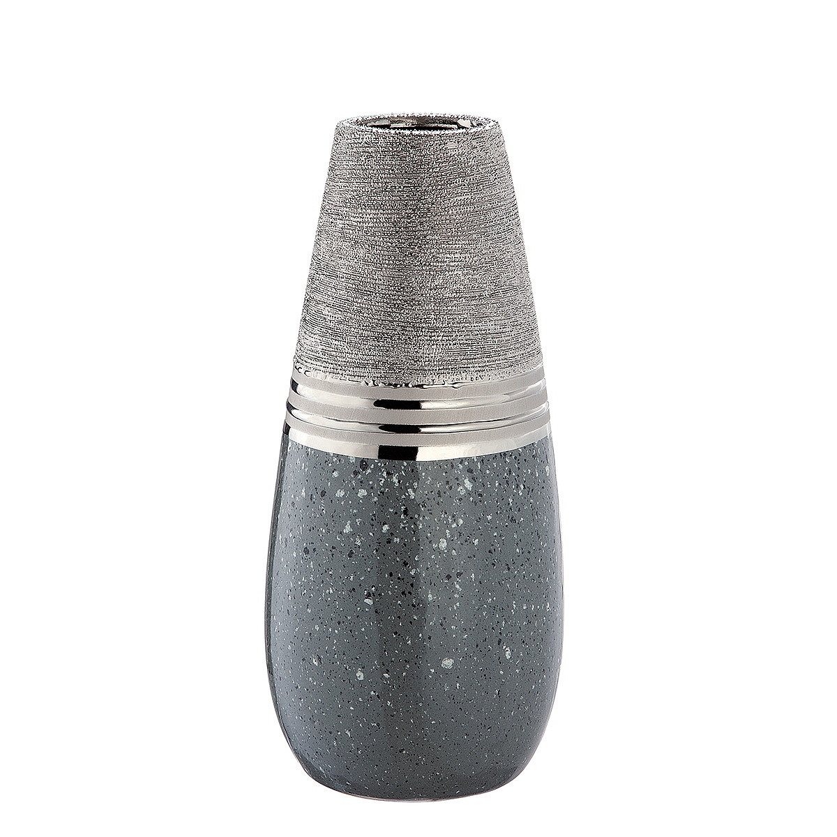 Βάζο ArteLibre Ασημί/Γκρι Κεραμικό 13x13x30cm