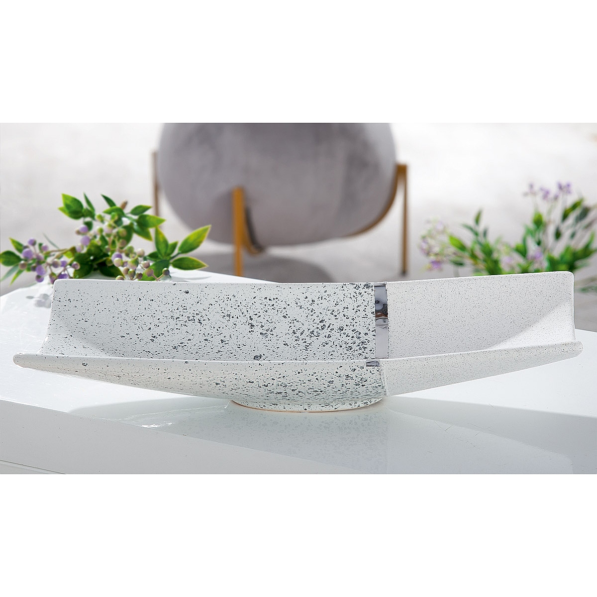 Μπολ ArteLibre Λευκό Κεραμικό 15.5x40.5x7cm Μπολ ArteLibre Λευκό Κεραμικό 15.5x40.5x7cm