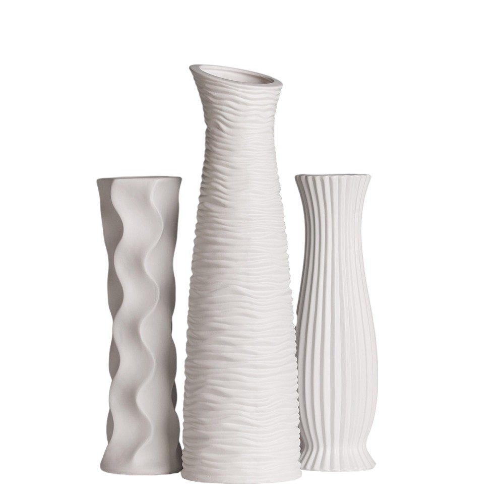 Βάζο ArteLibre Λευκό Κεραμικό 46cm Σε 3 Σχέδια Βάζο ArteLibre Λευκό Κεραμικό 46cm Σε 3 Σχέδια