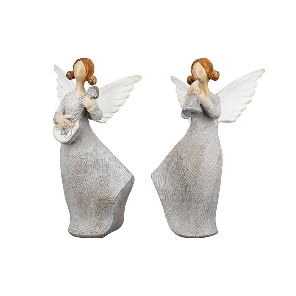 Φιγούρα Άγγελοι 'Nancy' Πολυ Γκρι 6x7.5x13cm 2Τμχ