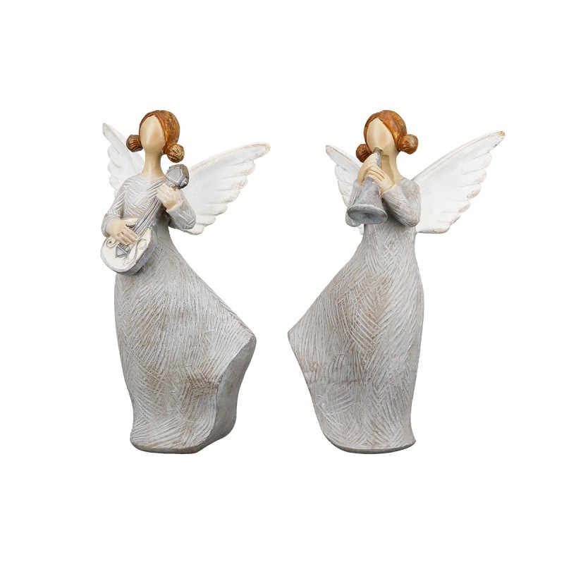 Φιγούρα Άγγελοι 'Nancy' Πολυ Γκρι 6x7.5x13cm 2Τμχ