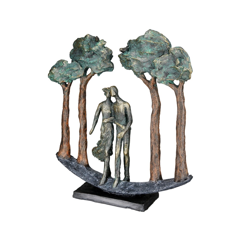 Γλυπτό 'Under Trees' Ζευγάρι Μοτίβο Πολυρεζίνη Μπρονζέ 7x29x30cm