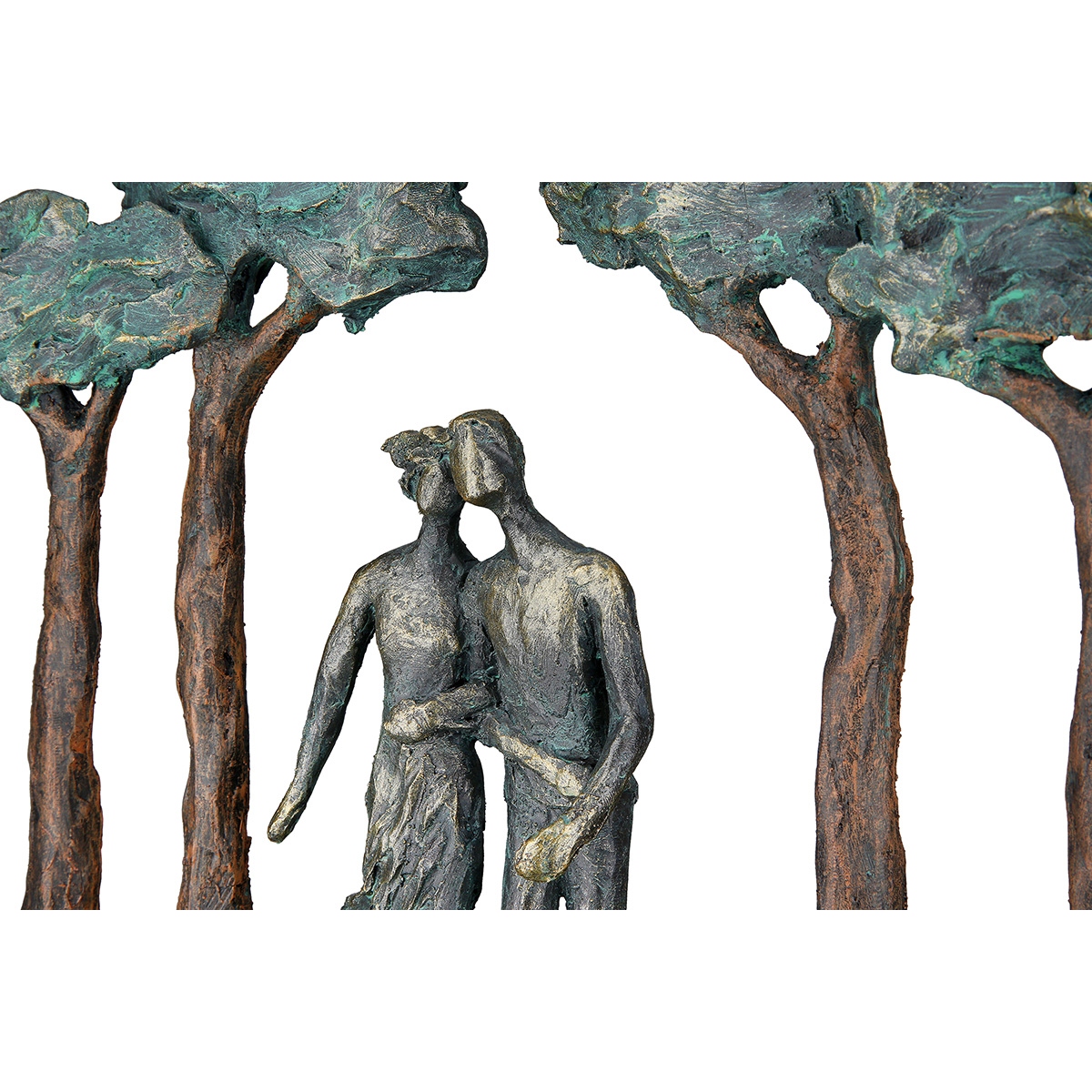 Γλυπτό 'Under Trees' Ζευγάρι Μοτίβο Πολυρεζίνη Μπρονζέ 7x29x30cm