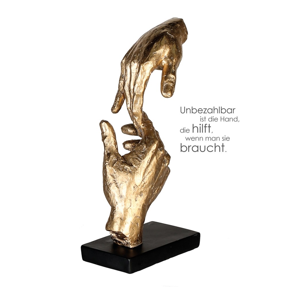 Γλυπτό Χέρια 'Two Hands' Πολυρεζίνη Χρυσό 8x13.5x29cm