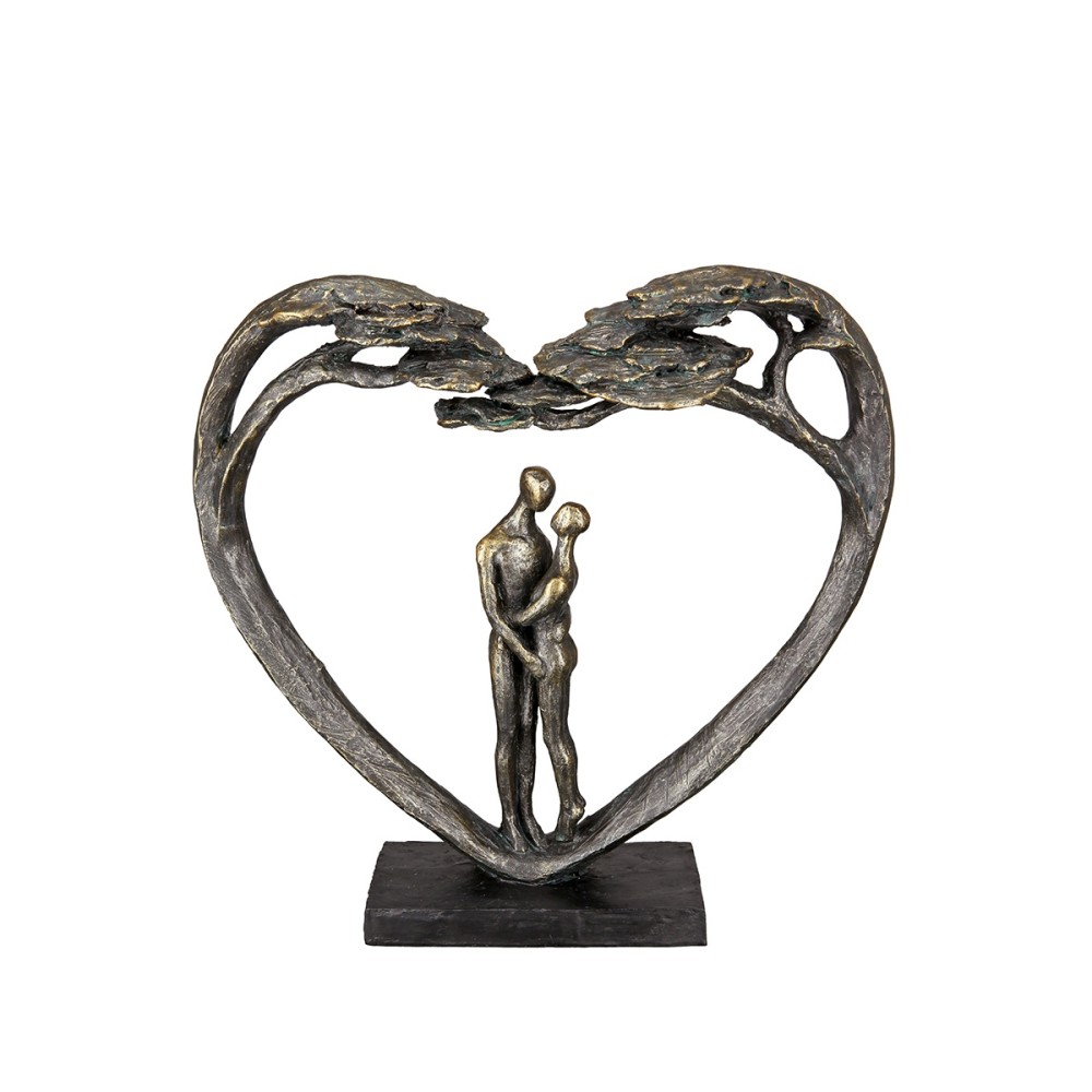 Γλυπτό Καρδιά 'Love Tree' Ζευγάρι Μοτίβο Πολυρεζίνη Μπρονζέ 8x32x31.5cm
