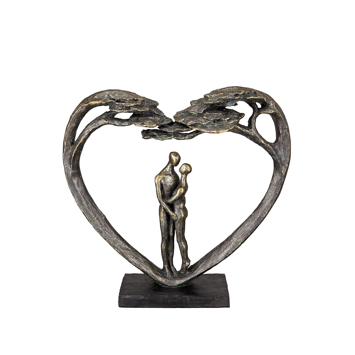 Γλυπτό Καρδιά 'Love Tree' Ζευγάρι Μοτίβο Πολυρεζίνη Μπρονζέ 8x32x31.5cm