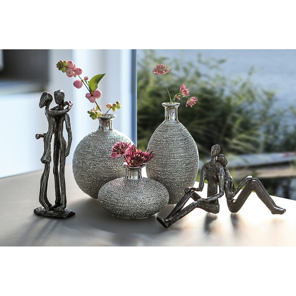 Βάζο ArteLibre Ασημί Κεραμικό Φ9x15cm Σε 3 Σχέδια Βάζο ArteLibre Ασημί Κεραμικό Φ9x15cm Σε 3 Σχέδια