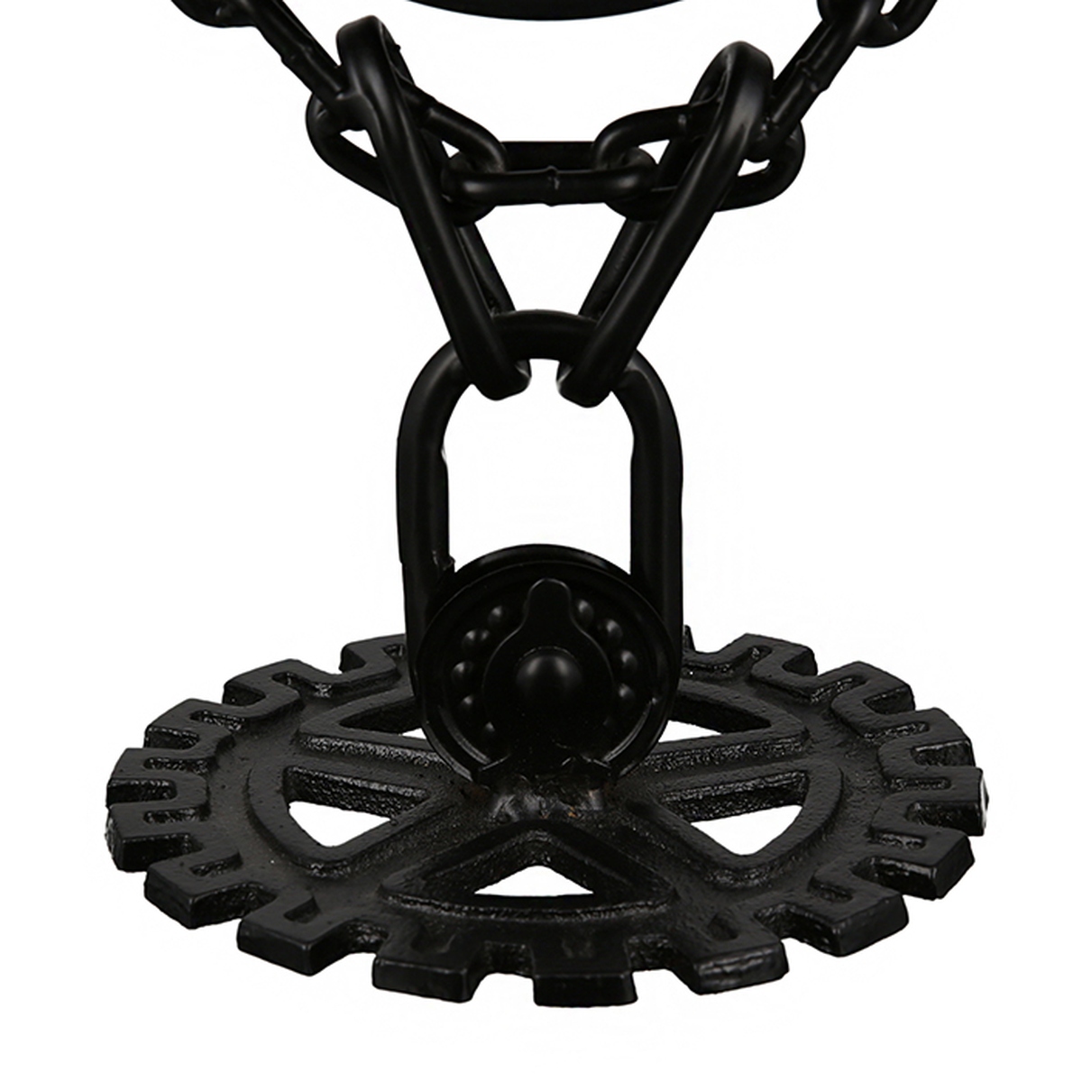Ρολόι 'Chain' Μοτίβο Γρανάζια Γυαλί/Μέταλλο Μαύρο 17x18x33cm