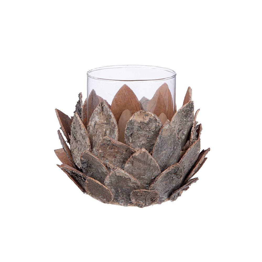 Ανεμοφωτιστικό 'Cone' Ξύλο Εκρού 17x21cm