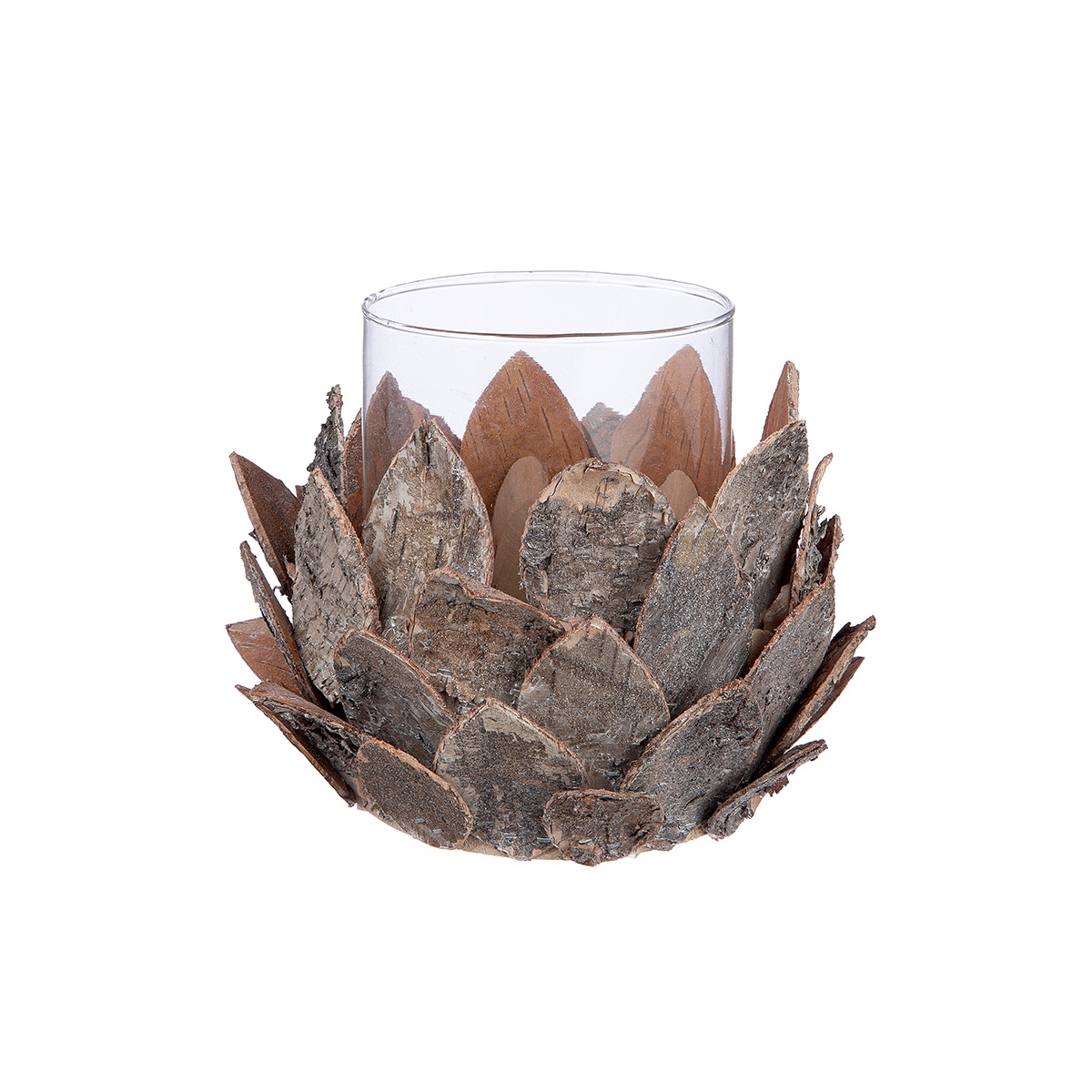 Ανεμοφωτιστικό 'Cone' Ξύλο Εκρού 17x21cm