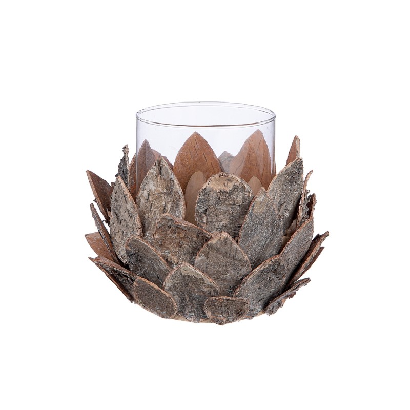 Ανεμοφωτιστικό 'Cone' Ξύλο Εκρού 17x21cm