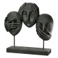 Γλυπτό Πρόσωπο '3 Faces' Πολυρεζίνη Μαύρο 8.5x30x29.5cm
