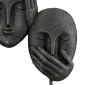 Γλυπτό Πρόσωπο '3 Faces' Πολυρεζίνη Μαύρο 8.5x30x29.5cm