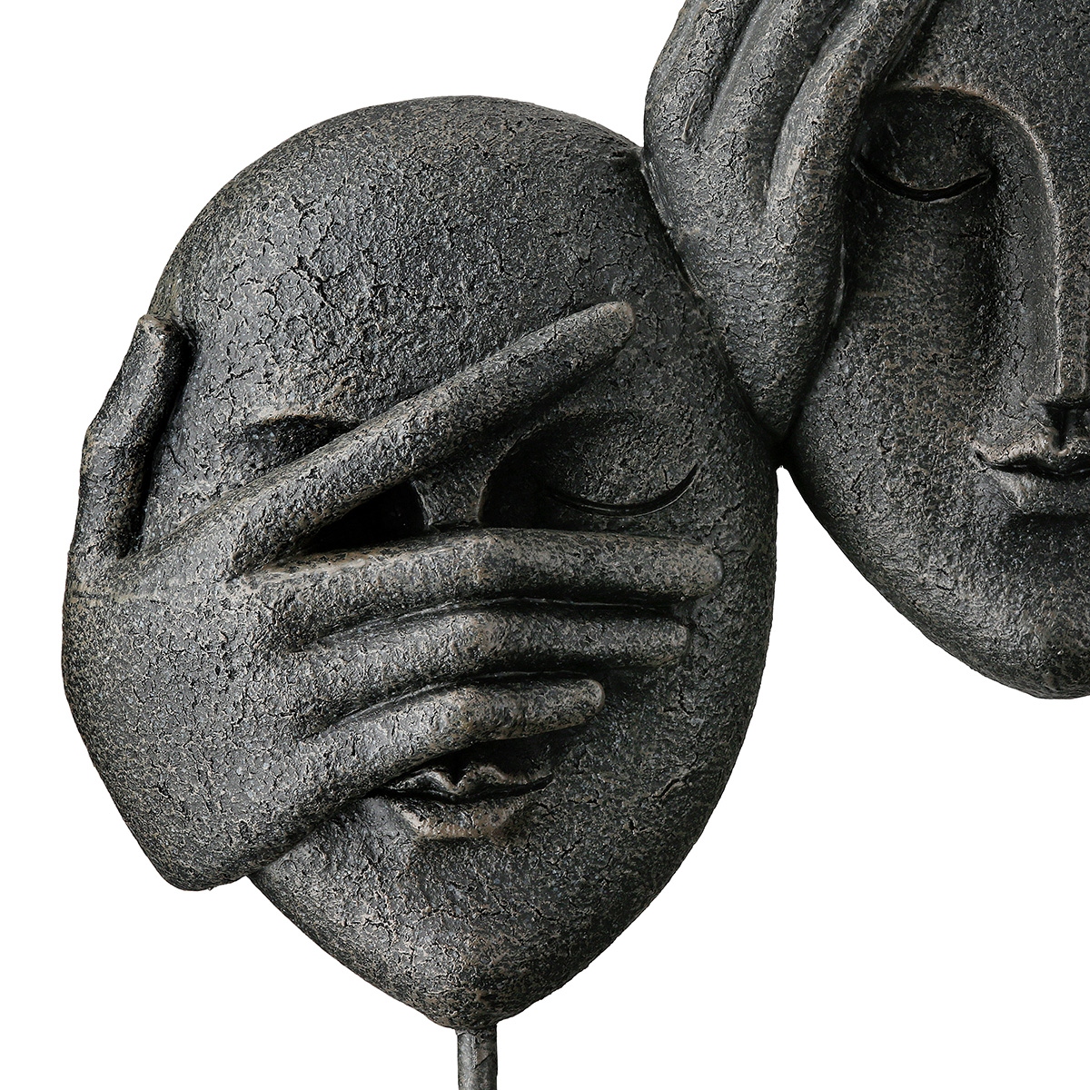 Γλυπτό Πρόσωπο '3 Faces' Πολυρεζίνη Μαύρο 8.5x30x29.5cm