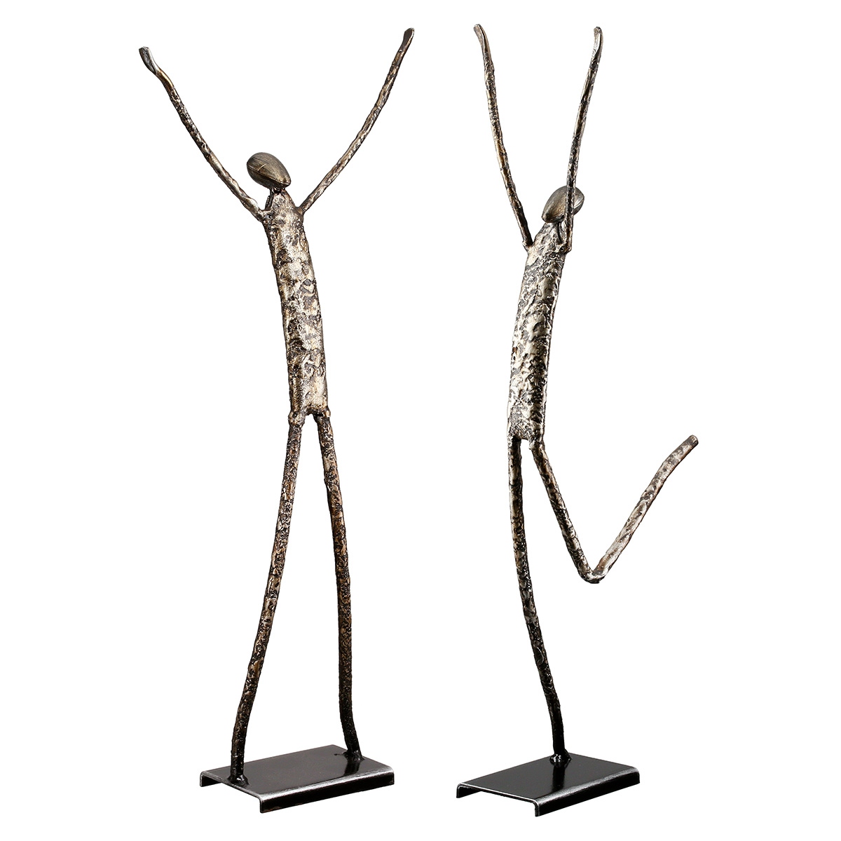 Φιγούρα Άτομο 'Emotion' Μέταλλο Ασημί 2Τμχ 5.5x17x36cm