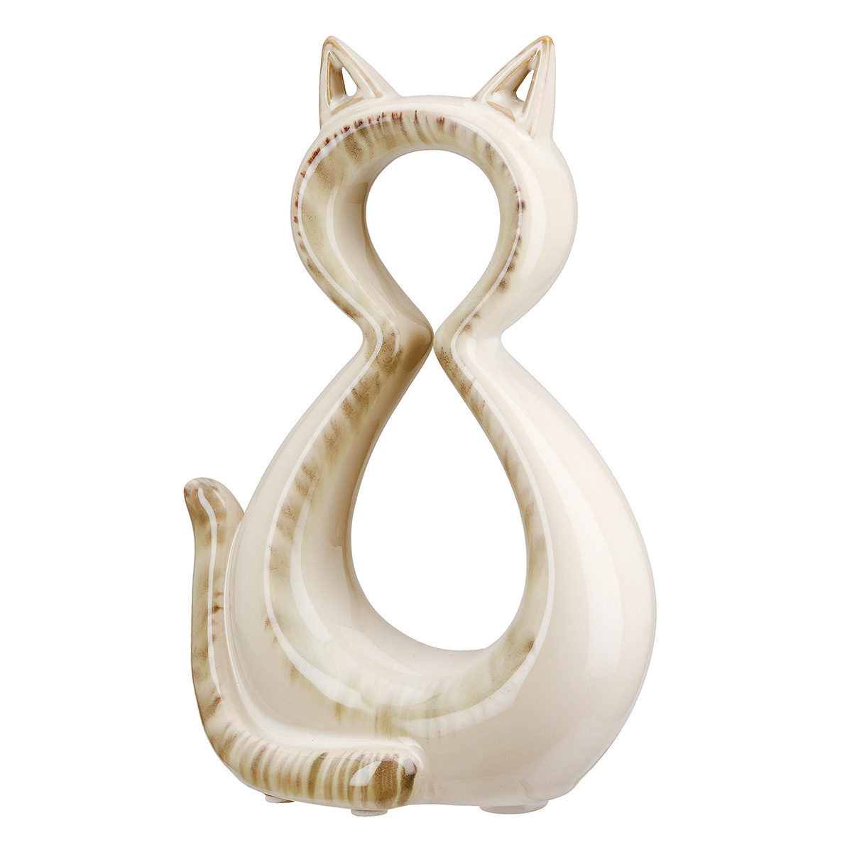 Φιγούρα Γάτα 'Catty' Κεραμικό Κρεμ 6x11x17cm