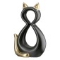 Φιγούρα Γάτα 'Catty' Κεραμικό Μαύρο/Χρυσό 6x11x17cm