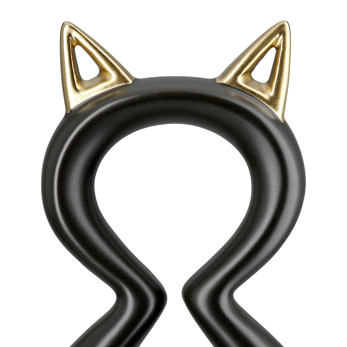 Φιγούρα Γάτα 'Catty' Κεραμικό Μαύρο/Χρυσό 6x11x17cm