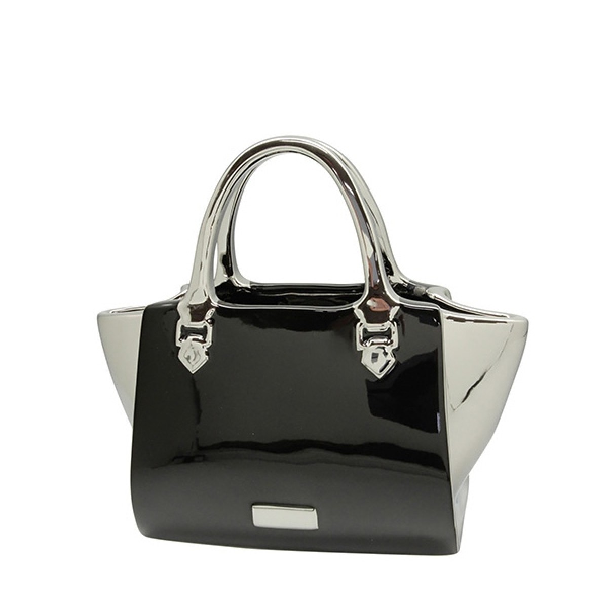 Βάζο Handbag "Milan" Κεραμικό Μαύρο PU 28x13x25cm Βάζο Handbag "Milan" Κεραμικό Μαύρο PU 28x13x25cm