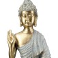 Φιγούρα Buddha Συνθετική Ρητίνη Γκρι Χρυσό Χρώμα 16X8X25Cm 16X8X25Cm