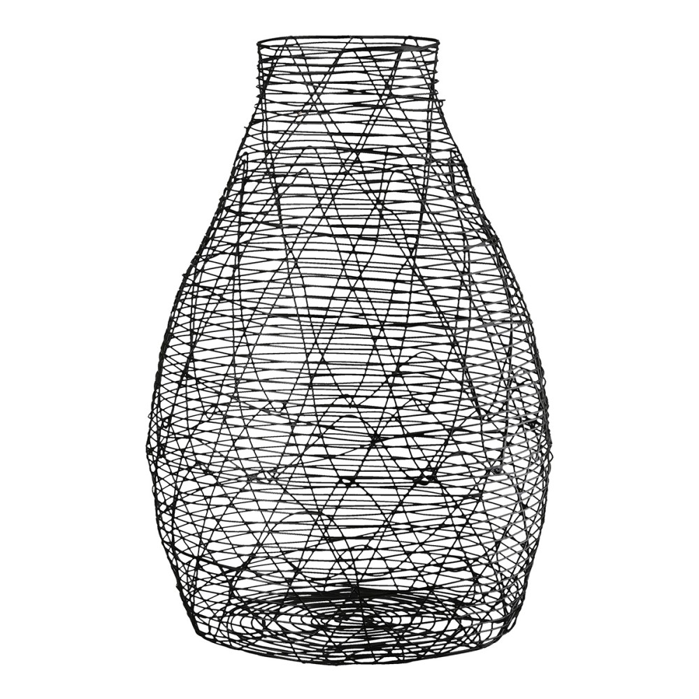 Βάζο Βολβώδες Μεταλλικό Μαύρο D17X26Cm D17X26Cm