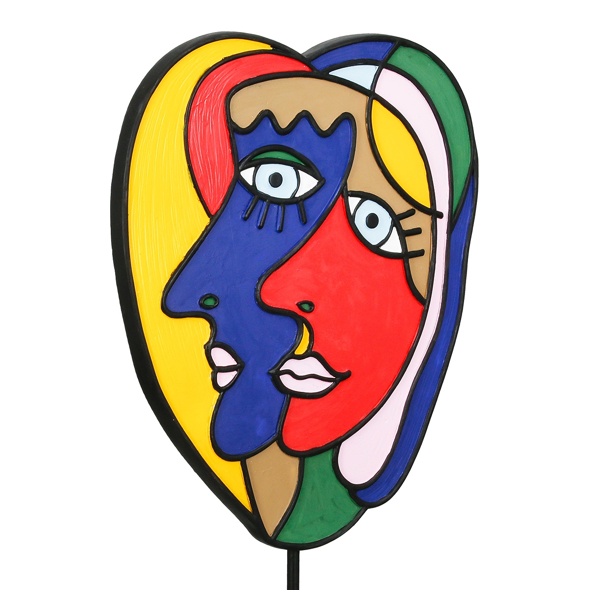 Sculpture Face Motif Συνθετική Ρητίνη Πολύχρωμη 2 Ποικιλία 20X7X35Cm 20X7X35Cm