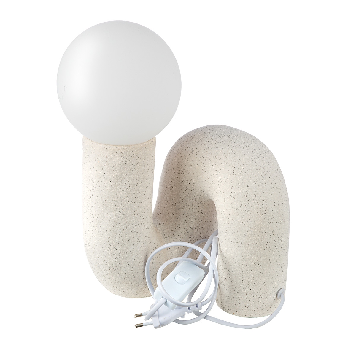 Επιτραπέζιο Φωτιστικό Organic Ceramic Beige White 18X17X30Cm 18X17X30Cm