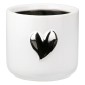 Planter Heart Motif Κεραμικό Λευκό D8X9Cm D8X9Cm