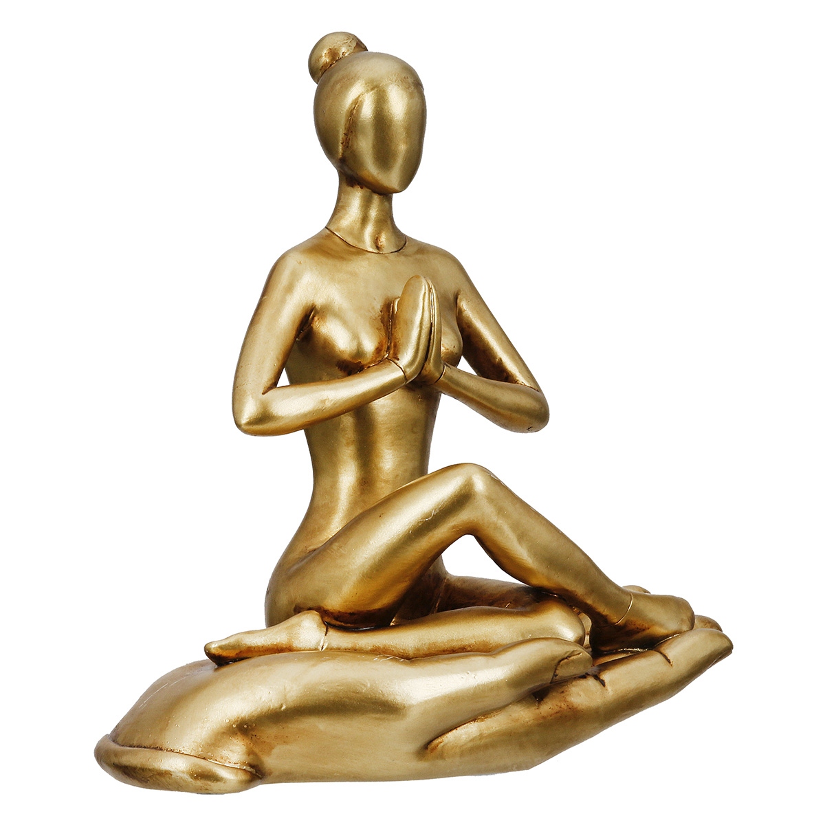 Figure Yoga Motif Συνθετική Ρητίνη Χρυσού Χρυσού Ποικιλία 3 φορές 16X8X21Cm 16X8X21Cm