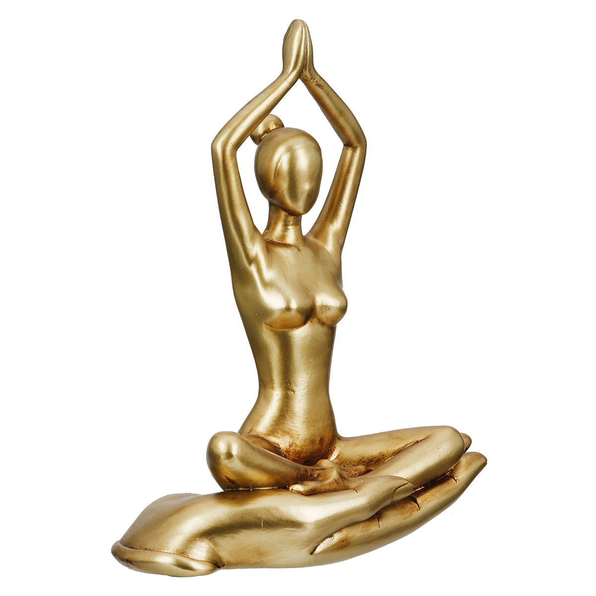 Figure Yoga Motif Συνθετική Ρητίνη Χρυσού Χρυσού Ποικιλία 3 φορές 16X8X21Cm 16X8X21Cm