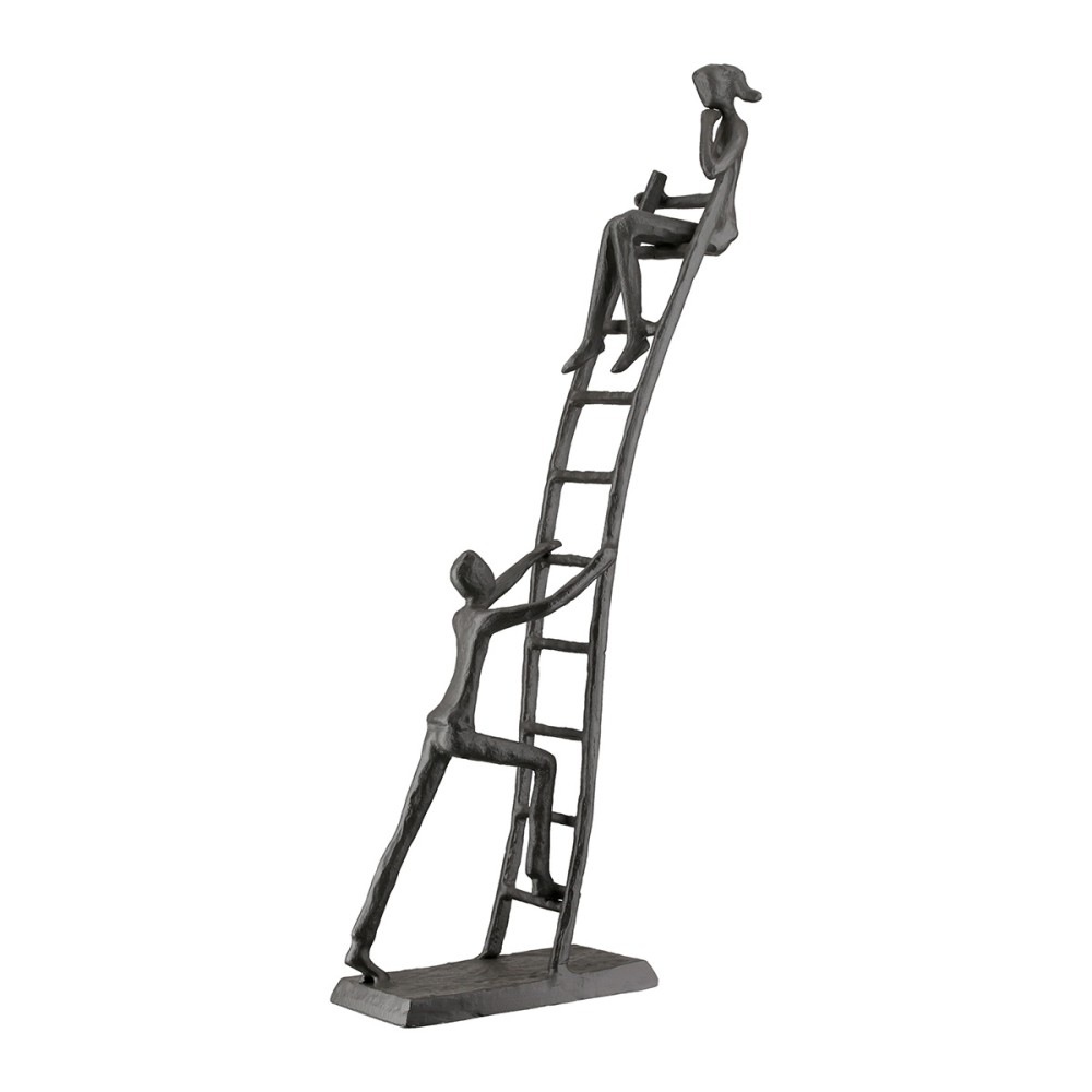 Γλυπτική Σκάλα Μεταλλική Σκούρο Καφέ 17X6X34Cm 17X6X34Cm