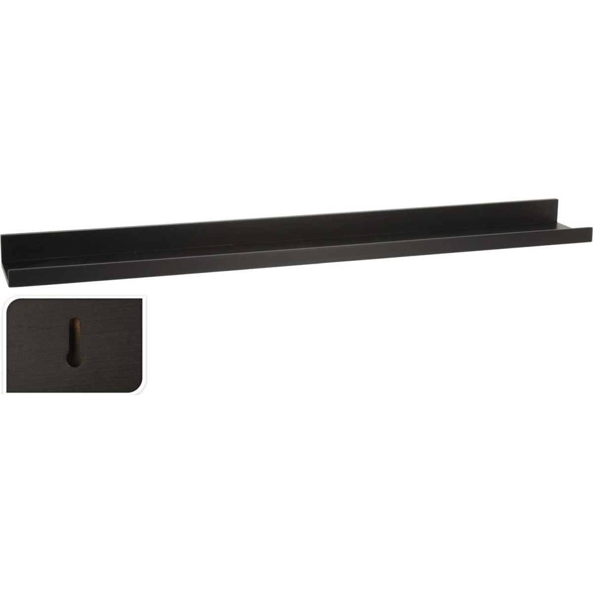 Ράφι Επιτοίχιο ArteLibre Μαύρο MDF 77x10x4cm