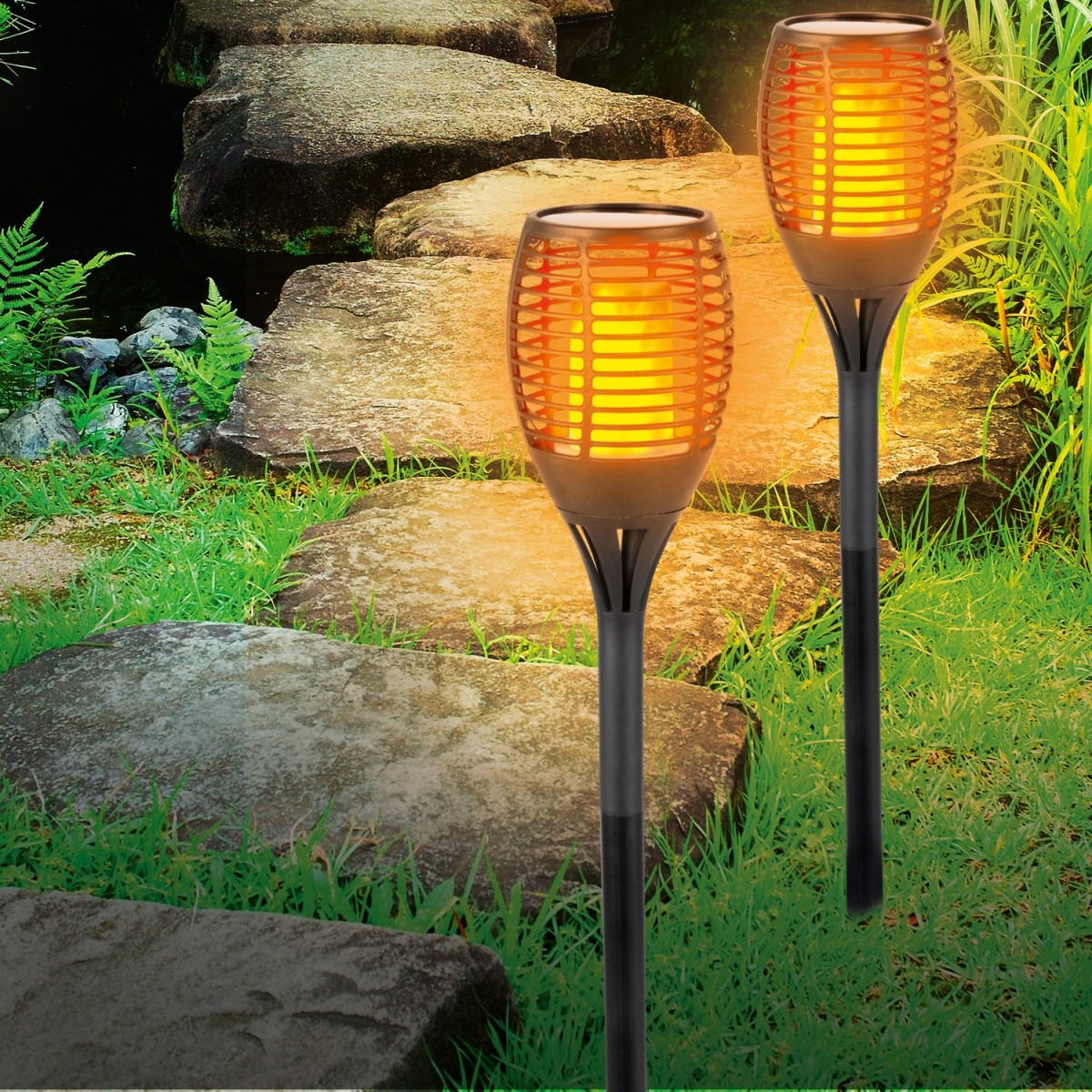 Φανάρι Κήπου LED Ηλιακό Φ12x77cm GRUNDIG