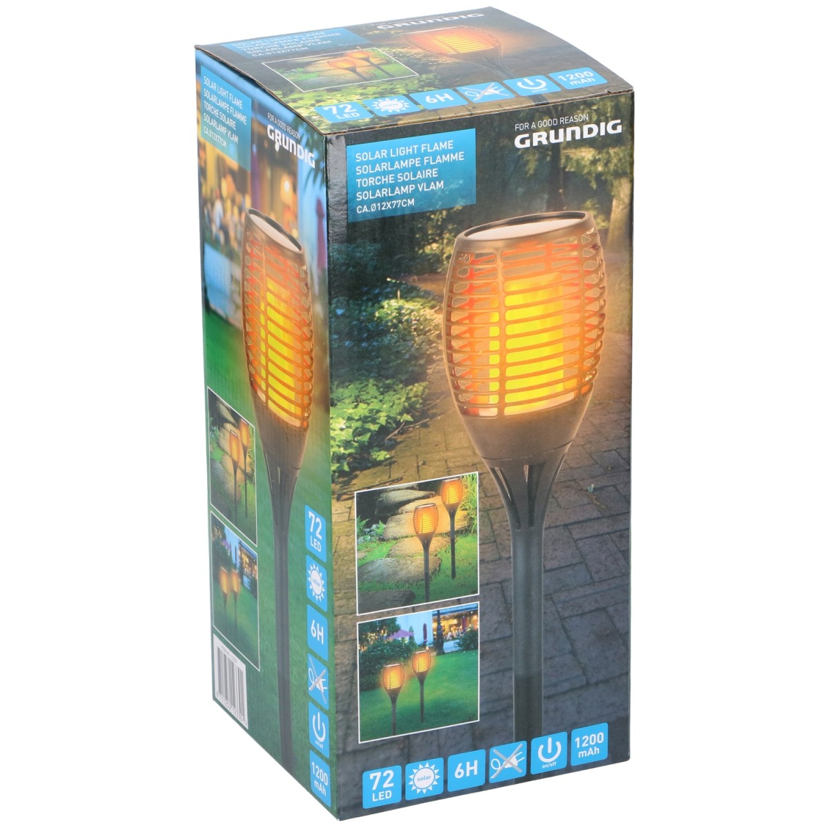 Φανάρι Κήπου LED Ηλιακό Φ12x77cm GRUNDIG