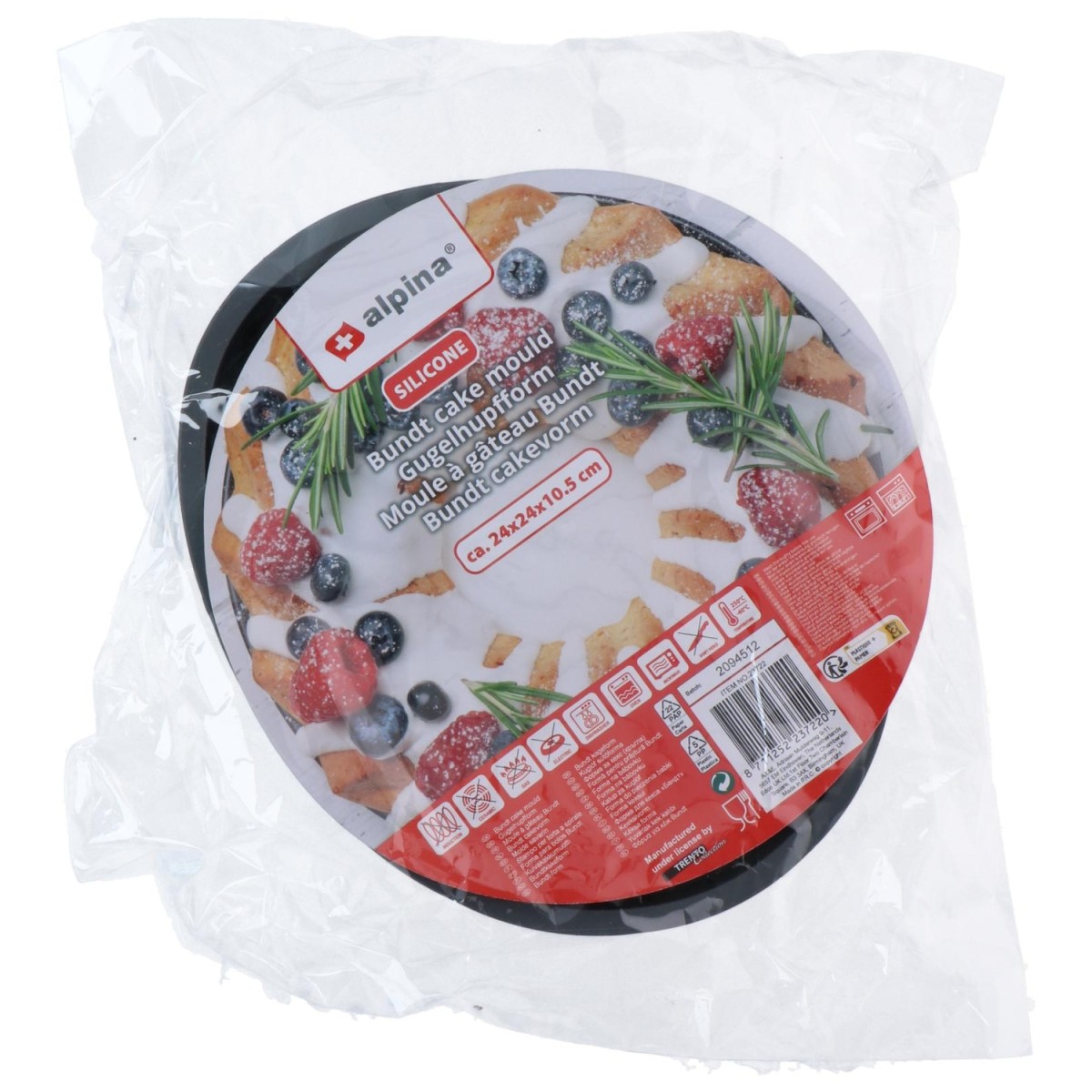 Φόρμα Κέικ Bundt Σιλικόνη 24x24x10.5cm ALPINA Σε 2 Χρώματα