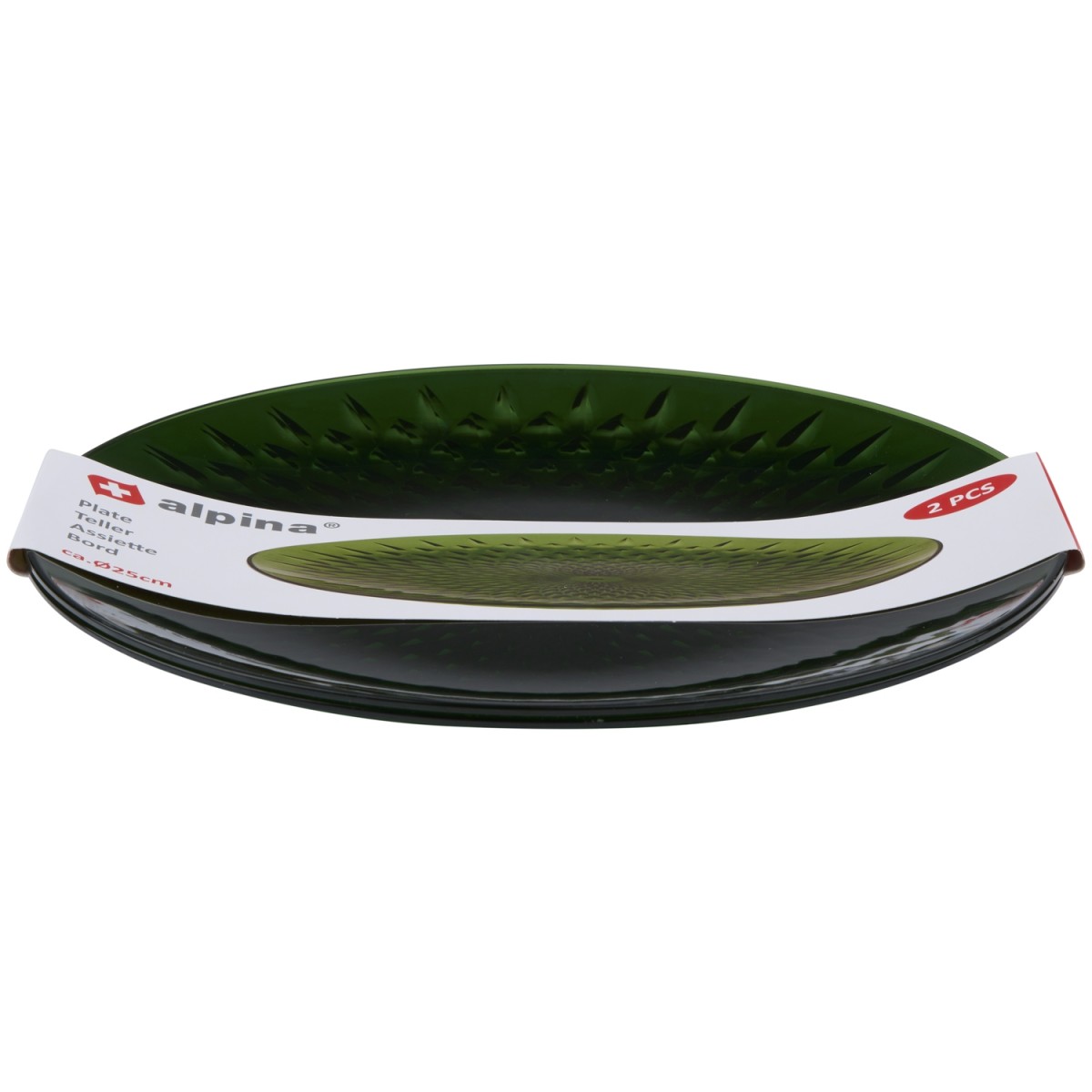 Πιάτα Διάφανα/Πράσινα/Χρυσά 25cm 2Τμχ ALPINA