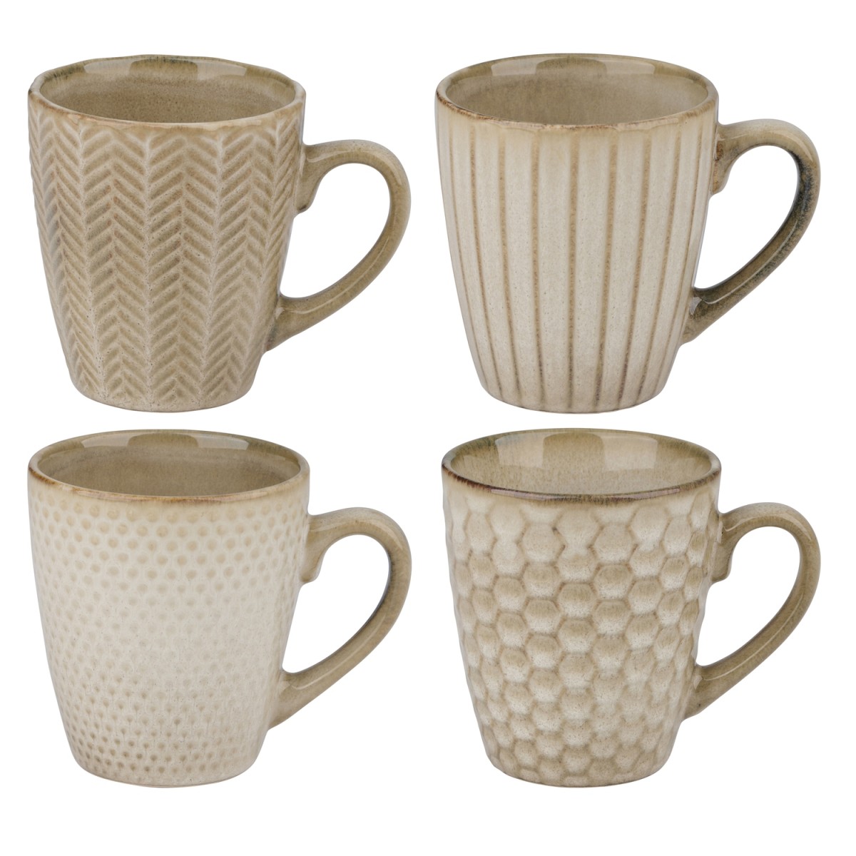 Κούπα Reactive Glaze Μπεζ Σε 4 Σχέδια