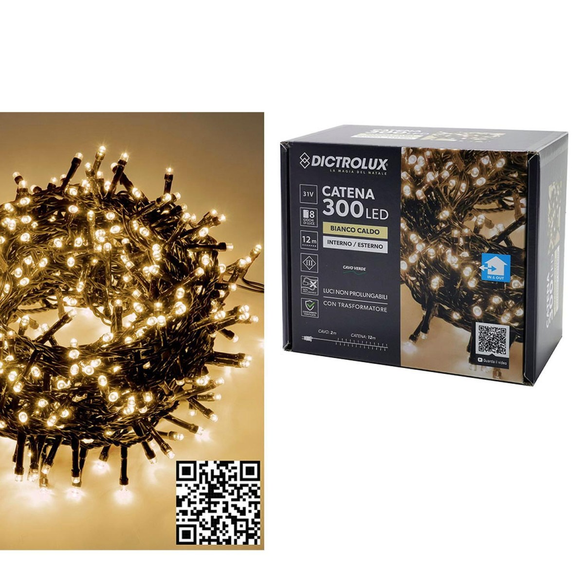 300 LED Εσωτ. & Εξωτ. Χώρου Με 8 Προγράμματα Και Μετασχηματιστή Θερμό Λευκό Φως Πράσινο Καλώδιο Μη Επεκτεινόμενο IP44 31