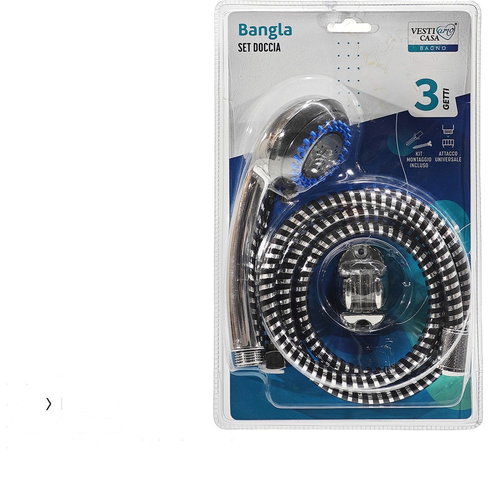 Σετ Ντους Bangla Ασημί/Μπλε ABS/TPR Φ8xH20cm 3Τμχ