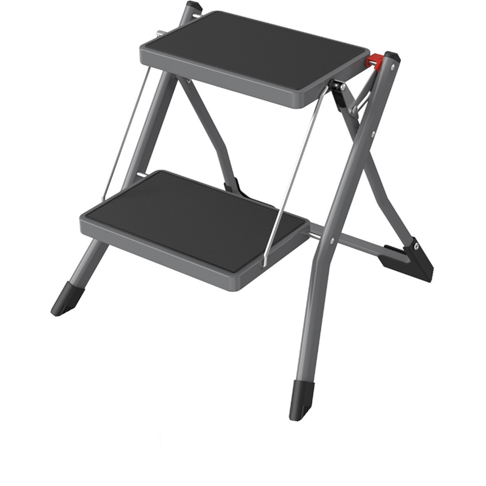 Σκαμπό Διπλής Σκάλας Γκρι Ατσάλινο 49.5x48.5x44.5cm
