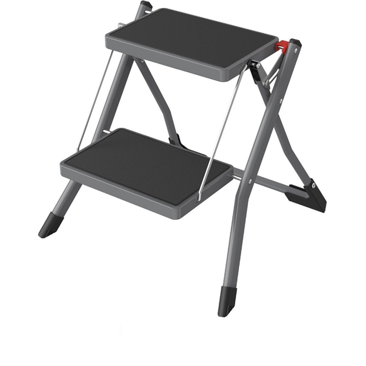 Σκαμπό Διπλής Σκάλας Γκρι Ατσάλινο 49.5x48.5x44.5cm