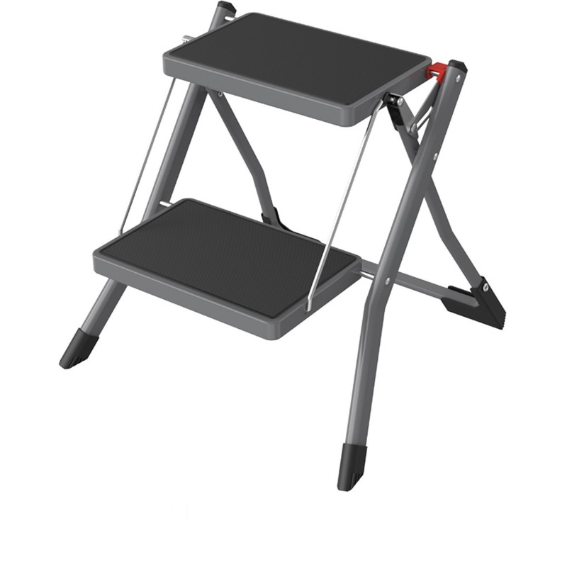 Σκαμπό Διπλής Σκάλας Γκρι Ατσάλινο 49.5x48.5x44.5cm