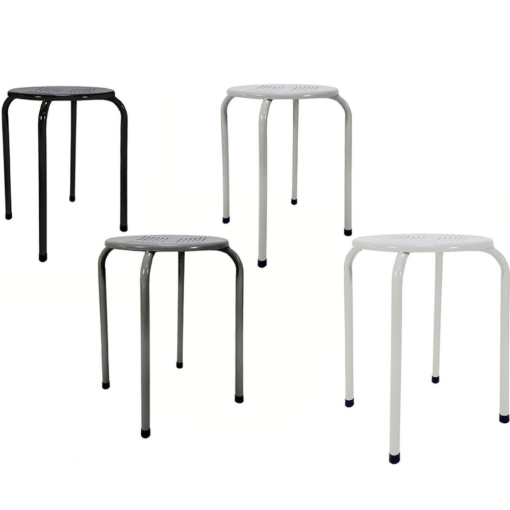 Σκαμπό Μεταλλικό 30x30x45cm 4Τμχ Σε 3 Χρώματα