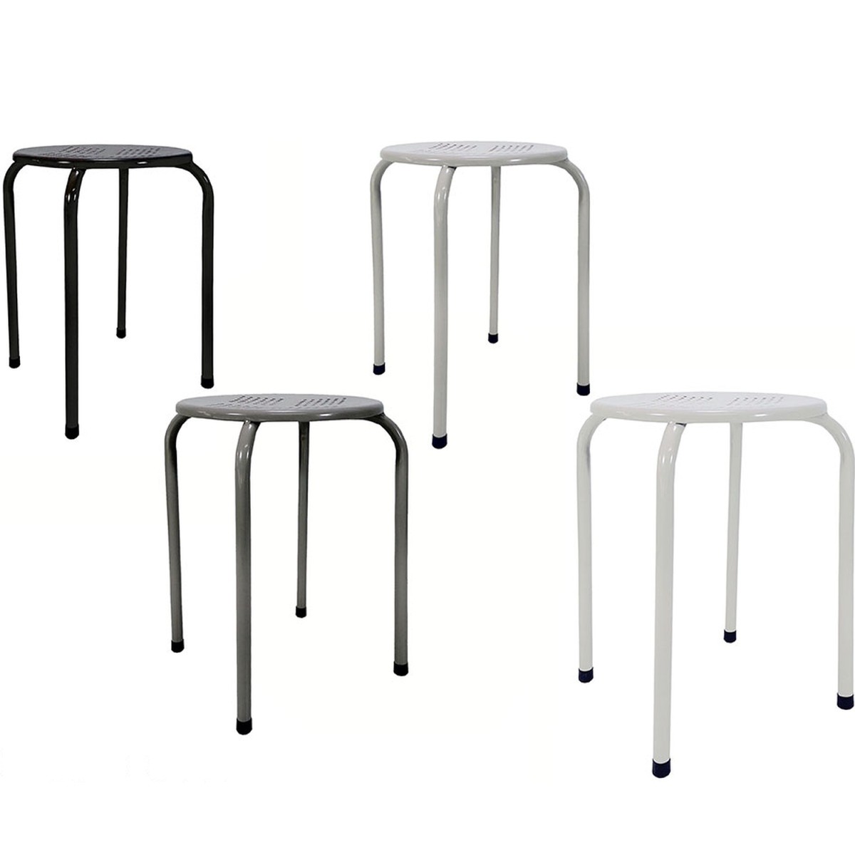 Σκαμπό Μεταλλικό 30x30x45cm 4Τμχ Σε 3 Χρώματα