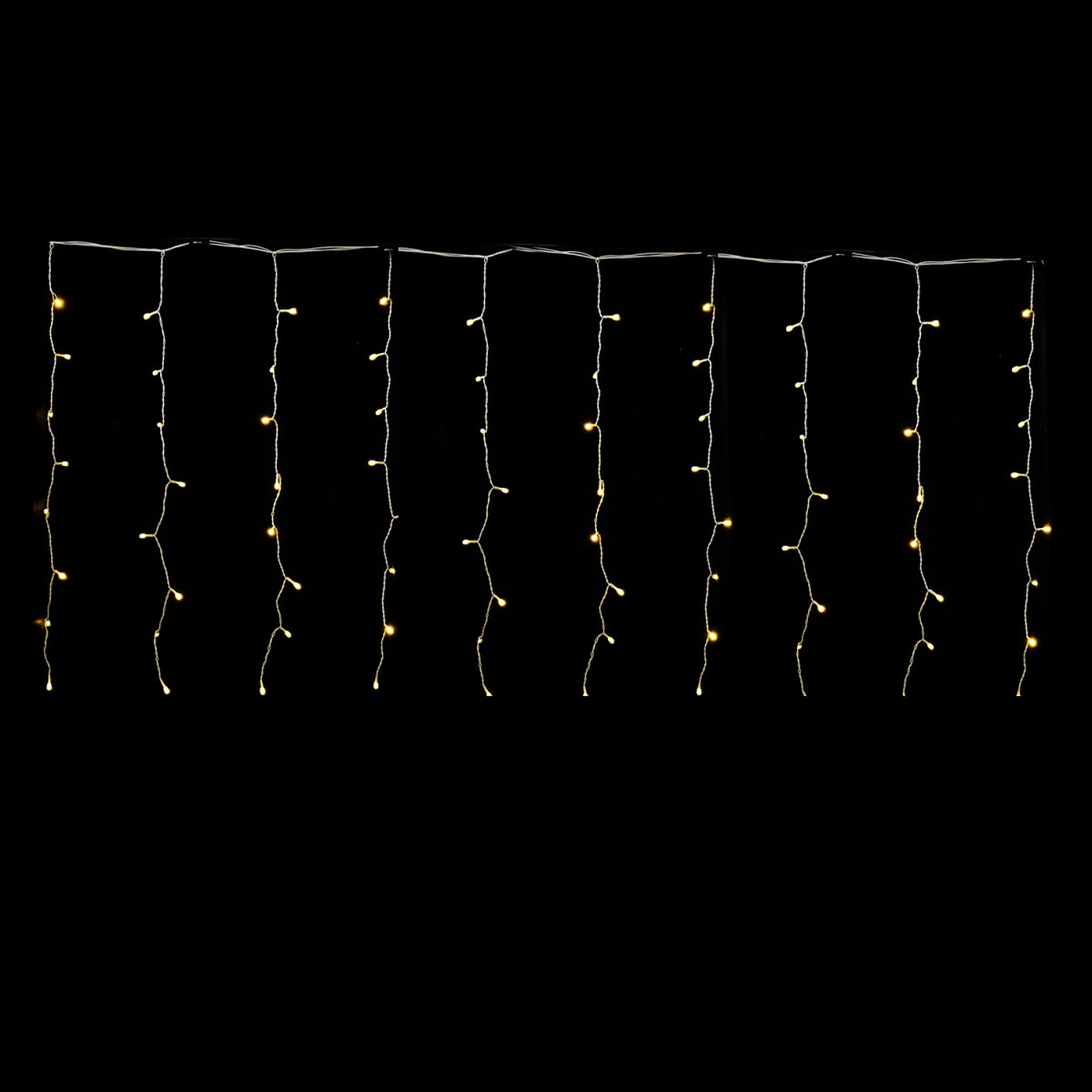 80 LED Κουρτίνα Εξωτερικού Χώρου Θερμό Λευκό Φως Διάφανο Καλώδιο 2x1m