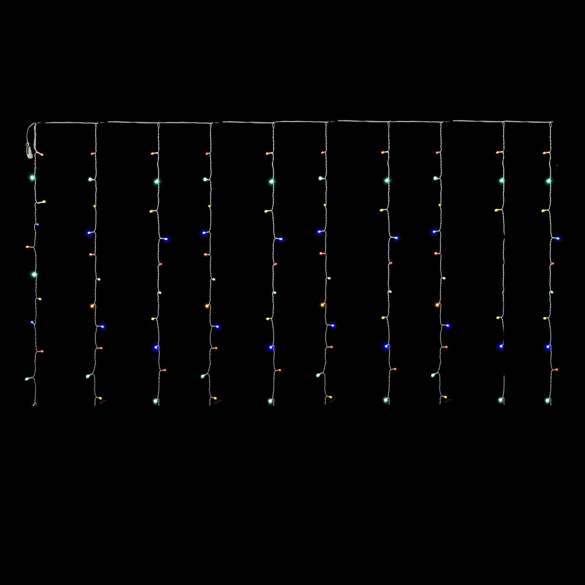 80 LED Κουρτίνα Εξωτερικού Χώρου Πολύχρωμο Φως Διάφανο Καλώδιο 2x1m